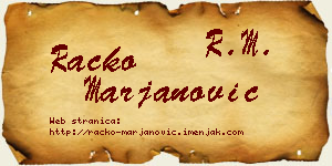 Racko Marjanović vizit kartica